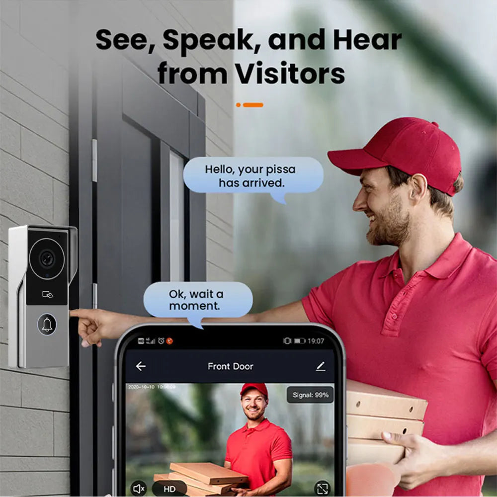 TUYA Wifi Video Doorbell 1080P 7 Inch/10 Inch Touch Screen Smart APP Home Visual Intercom Kits for RFID Access Control System