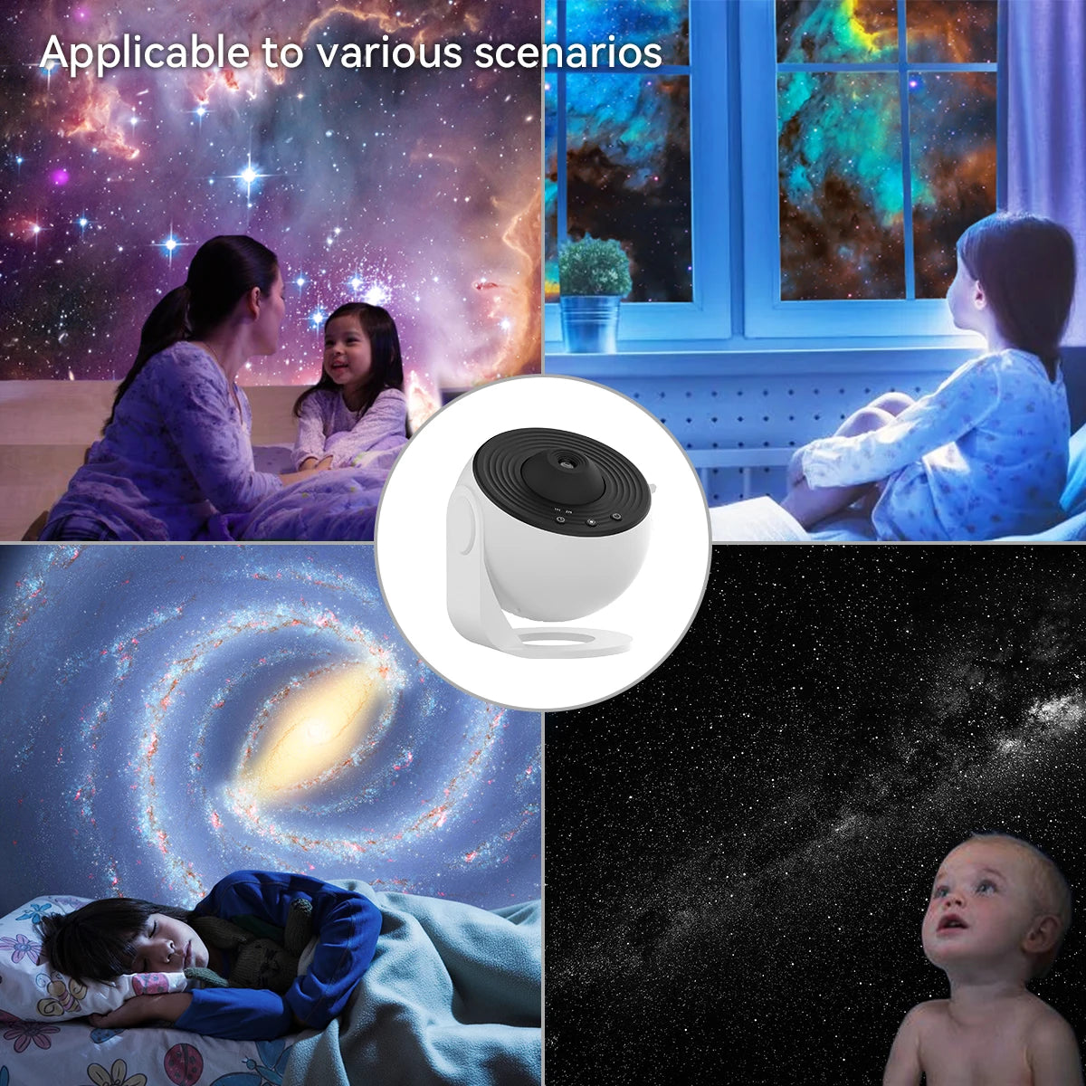 LED Star Projector Planetarium Galaxy Projector for Bedroom USB Powered Starry Sky Night Light with Replaceable 12 Galaxy Discs